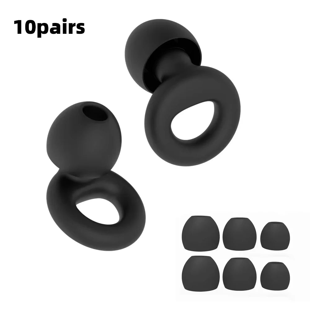 Set of dark blue silicone rings with additional components on a white background