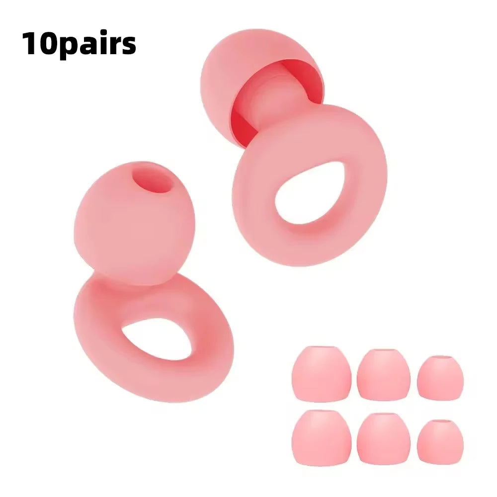 Pink silicone earbud tips on a white background with '10pairs' text.