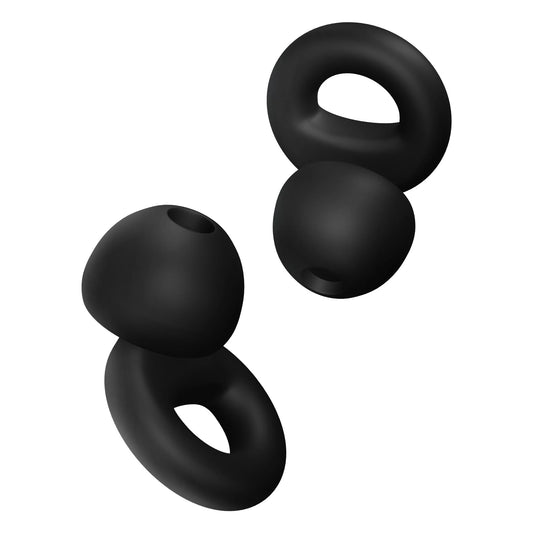 Set of black silicone rings on a white background